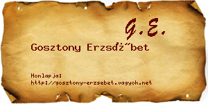 Gosztony Erzsébet névjegykártya